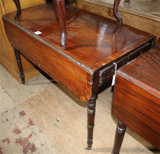 George III cross-banded mahogany pembroke table (faults)